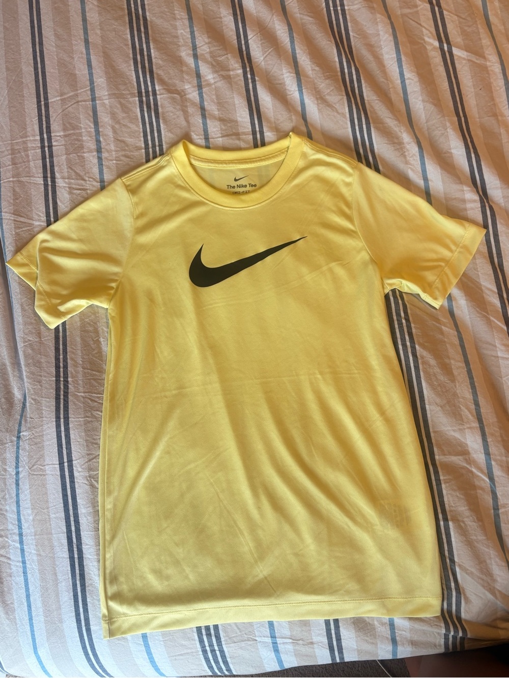 Boys Nike Yellow Short Sleeve Dry-Fit Tee